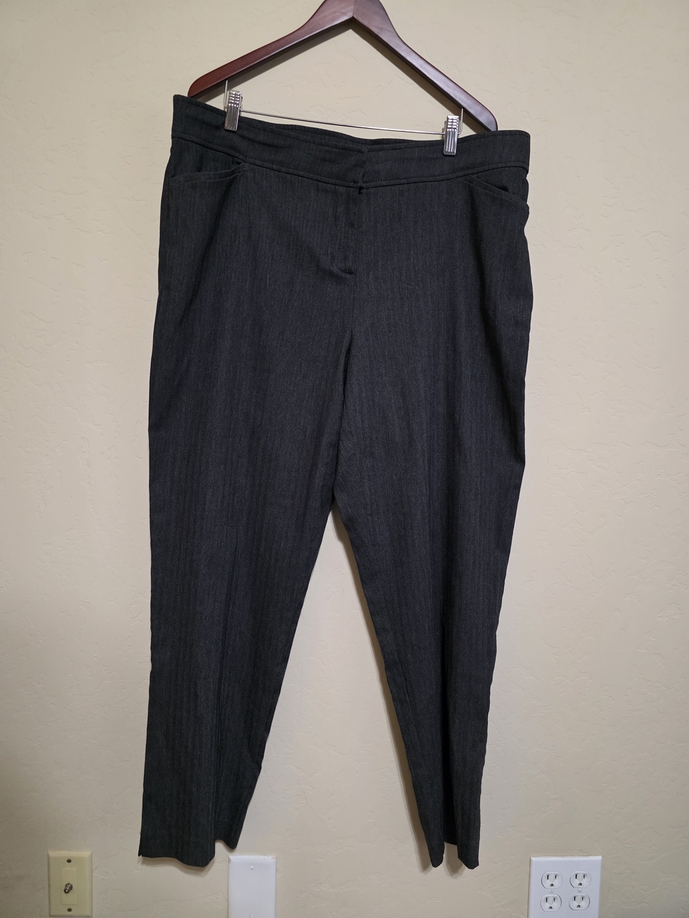 Avenue Women's Charcoal Pinstripe Trousers